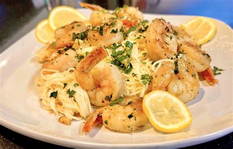 Homemade Pan Seared Shrimp And Capellini With With Garlic Rfood