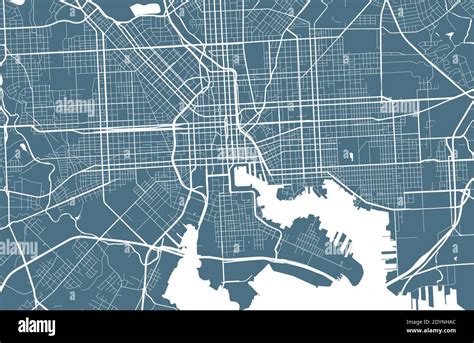 Detailed map of Baltimore city administrative area. Royalty free vector ...