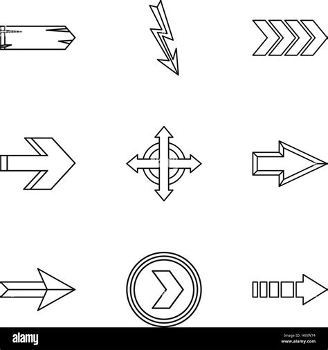 Types of arrows icons set, outline style Stock Vector Image & Art - Alamy