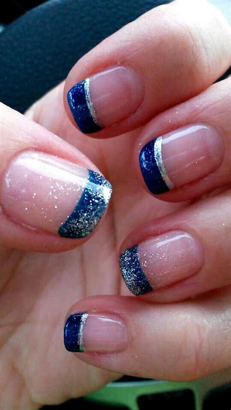 Blue Tip French Nail Art Nail Arts Nails