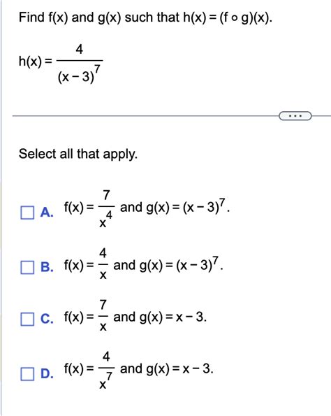 Solved Find F X ﻿and G X ﻿such That