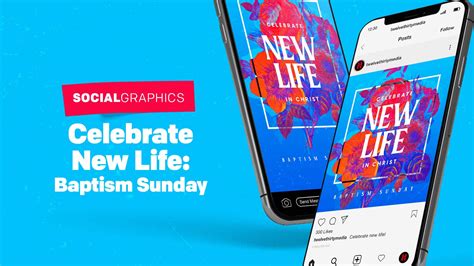 Social Media Celebrate New Life Baptism Sunday Church Visuals