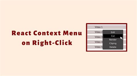 How To Create A Right Click Context Menu In React