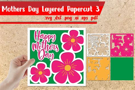 Mothers Day Layered Papercut 3 Svg Dxf Graphic By Assalwaassalwa · Creative Fabrica