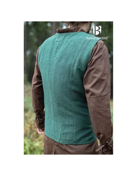 Medieval Peasant Vest Maron Green Color ⚔️ Medieval Shop