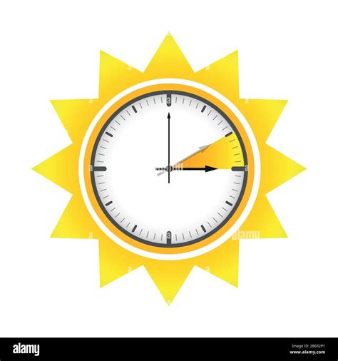 summer time clock daylight saving time sun vector illustration EPS10 ...