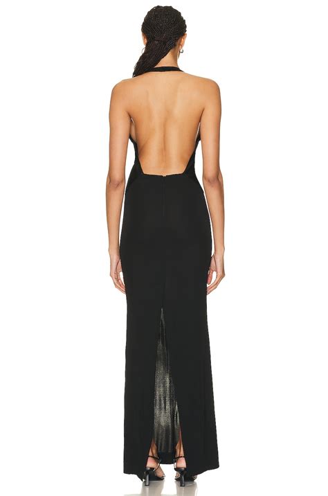 Christopher Esber Tailored Slope Halter Dress In Black Fwrd