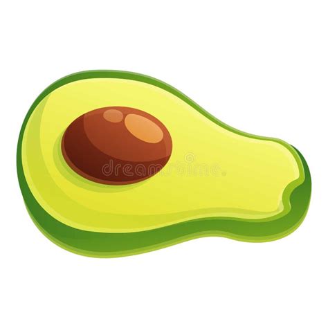 Half Avocado Icon Cartoon Style Stock Vector Illustration Of Exotic