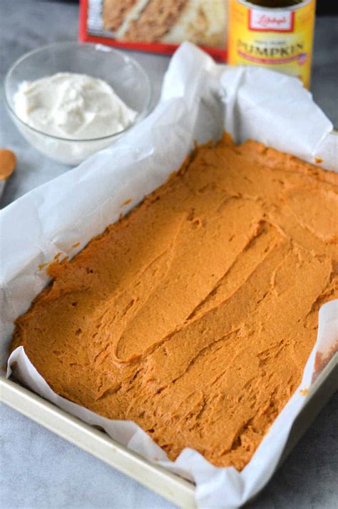 2 Ingredient Pumpkin Bars with Cake Mix - Cake Mix Pumpkin Bars