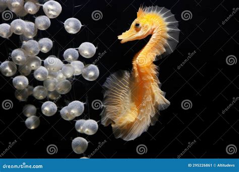 A Seahorse Carrying Fertilized Eggs Stock Image - Image of parenting ...