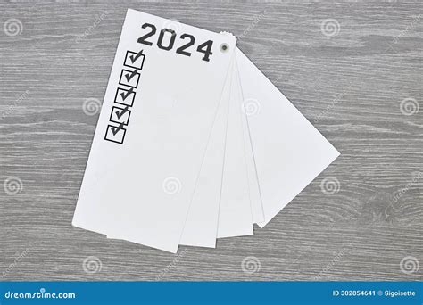 Card With New Year Goals 2024 2024 Goals Lis Stock Image Image Of