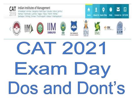 CAT 2021 Exam Day What To Do And What Not Do On Examination Day