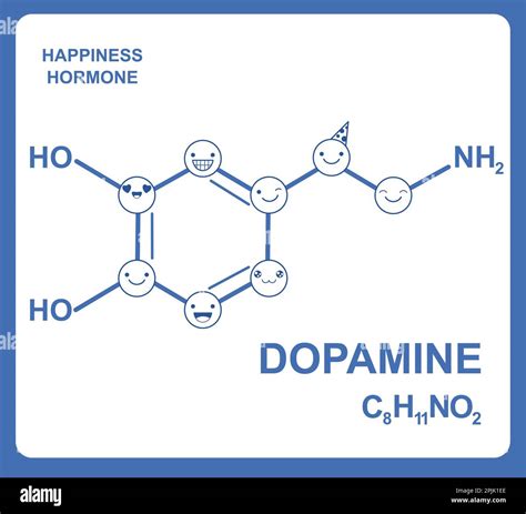 Fórmula química de la dopamina hormona de la felicidad Fórmula