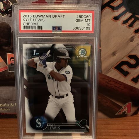 Bowman Chrome Draft Kyle Lewis Rc Rookie Bdc Psa Gem Mint