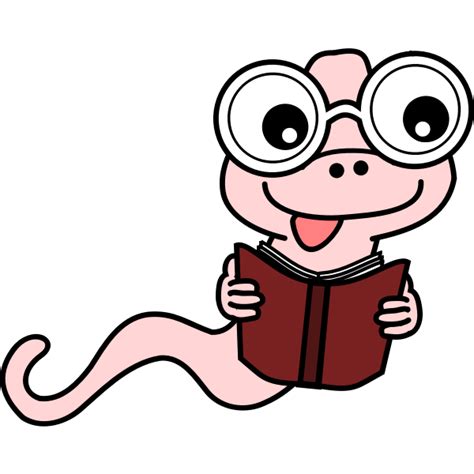 Cartoon Worm Holding Book Free Svg