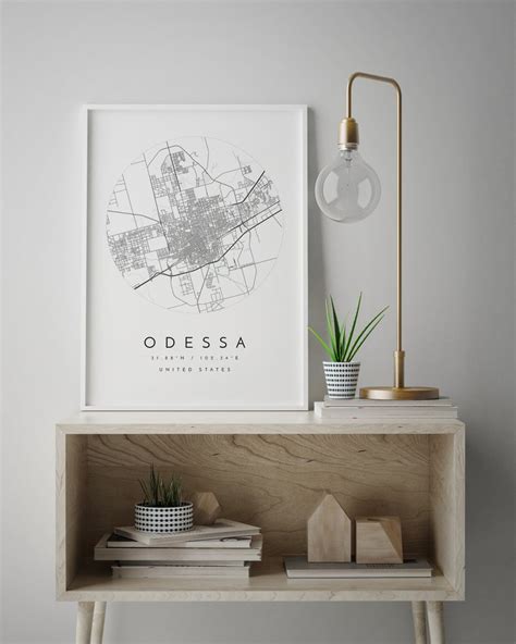 Odessa Map Odessa Texas City Map Home Town Map Odessa Etsy