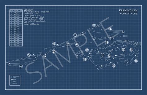 Framingham Country Club Blueprint (Print) – GolfBlueprints