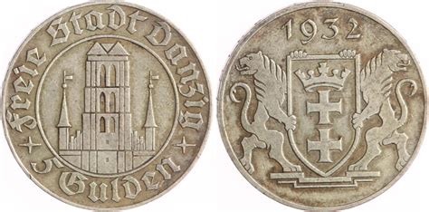 Danzig 5 Gulden 1932 A Marienkirche Sehr schön vorzüglich MA Shops