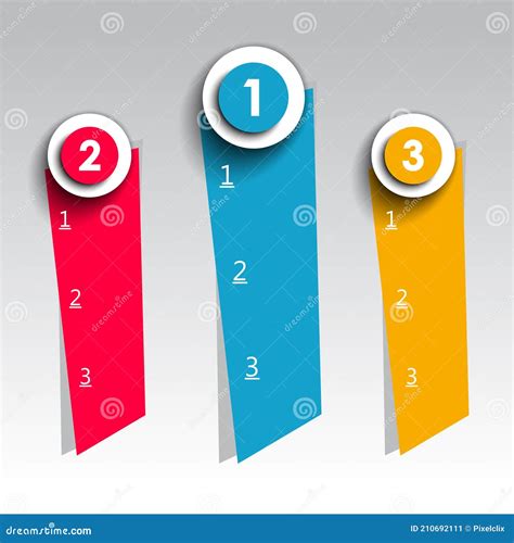 Infographic Strips Numbered Four Template Cartoon Vector