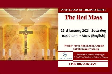 Event Annual Votive Mass Of The Holy Spirit The Red Mass