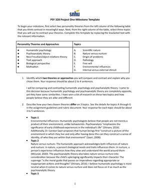 Module Five Activity N A Psy Module Five Activity Template