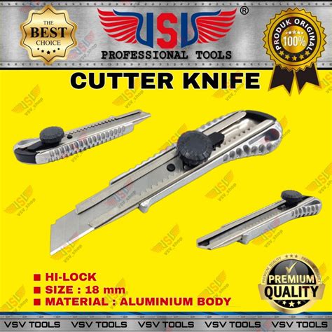 Jual VSV Pisau Cutter Besar 18mm Aluminium Cutter Knife Hi Lock HS 06