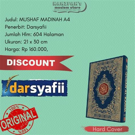 Jual Mushaf Madinah A Al Quran Al Karim Rasm Utsmani Besar Darsyafii