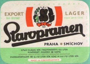 Drink Label Mh Staropramen Pivovar Staropramen Praha Czech