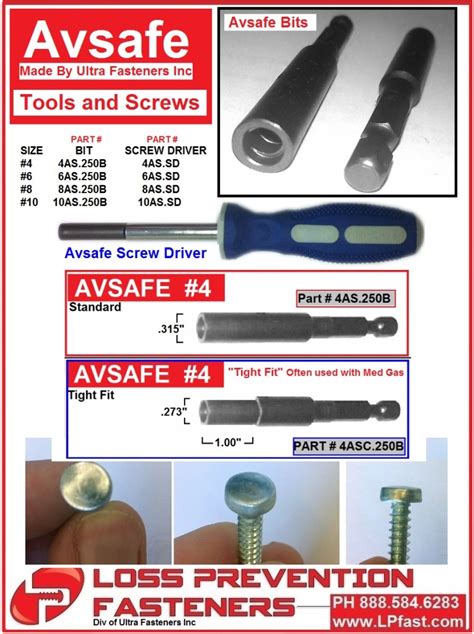 Avsafe Loss Prevention Fasteners