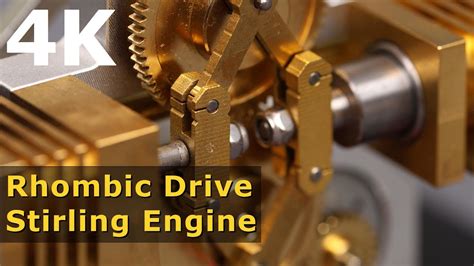 4K Rhombic Drive Stirling Hot Air Engine Opposing Piston YouTube