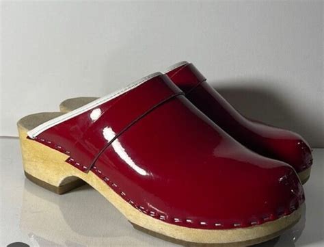 Vintage Simson Holland Clogs Red Color Unisex Sz 41 W Gem