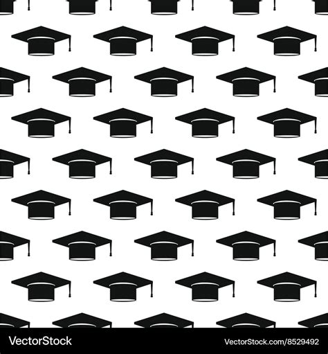 Graduation Cap Pattern Seamless Royalty Free Vector Image