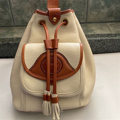 Dooney And Bourke Bags Dooney Bourke Bone Leather Slingback Drawstring Handbag Made In Usa