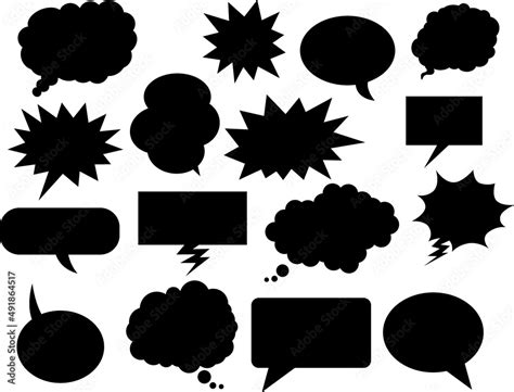 blurbs, sayings, silhouette, thinking, saying, dialogue Stock Vector ...