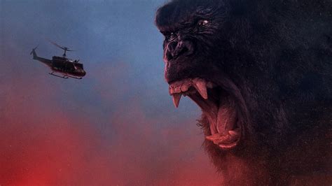 Fonds d'écran King Kong: Skull Island, en colère, hélicoptère 750x1334 iPhone 8/7/6/6S image