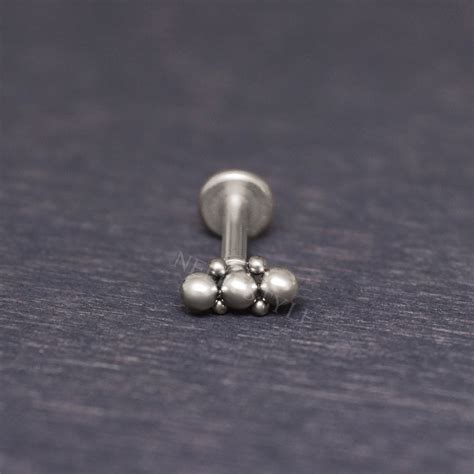 Labret Stud Implant Grade Titanium Lip Stud Flat Back Etsy
