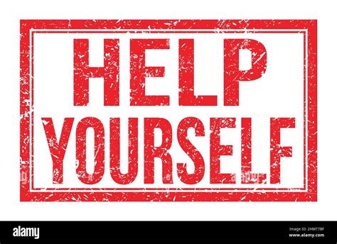 Help Yourself Words Written On Red Rectangle Stamp Sign Stock Photo