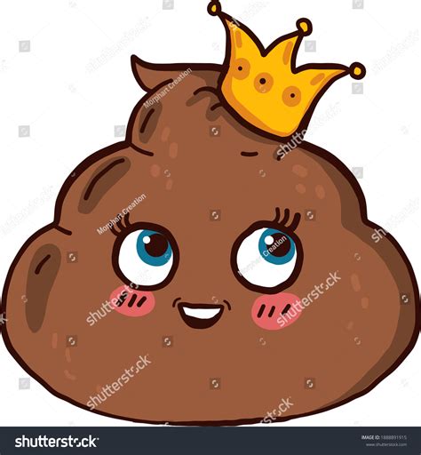 Poop With A Crownillustrationvector On White Royalty Free Stock