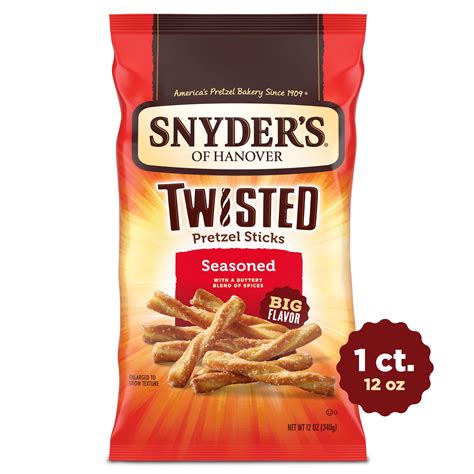 Snyders Of Hanover Seasoned Twisted Pretzel Sticks 12 Oz Bag