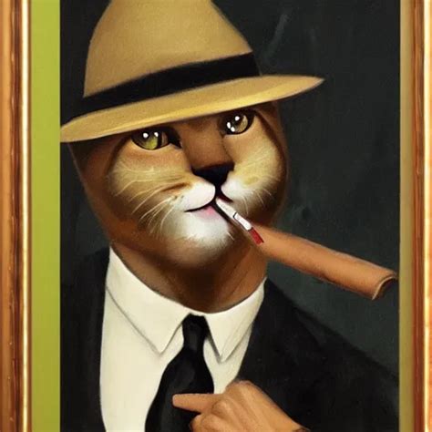 Cat In Suit Smoking Cigar Portrait Stable Diffusion OpenArt