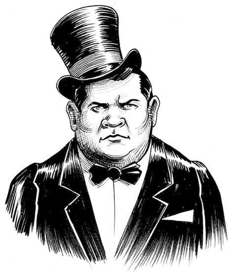 Premium Photo Fat Rich Man Ink Black And White Drawing