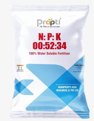 Powder White Prapti Npk 00 52 34 1Kg And 25Kg Bag At Rs 250 Kg In Sangli