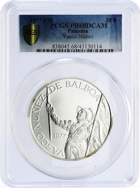 Panama Balboas Vasco Nunez De Balboa Pr Pcgs Silver Coin