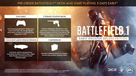 Battlefield Early Enlister Deluxe Edition Xbox One Pre O Mais