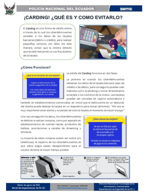 Pn Boletin Que Es El Carding Y Como Protegernos Pdf