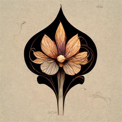 Art Nouveau Style Flower Designs Easily Repeatable Midjourney