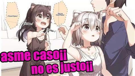 CRIO A 2 CHICAS GATOS QUE SE PONEN CELOSAS Elaya3 Manhwa Resumen