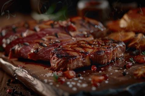 Gourmet Bbq Steak Premium Ai Generated Image