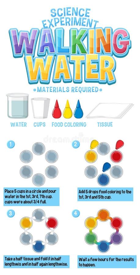 Walking Water Science Experiment Stock Vector Illustration Of Colour