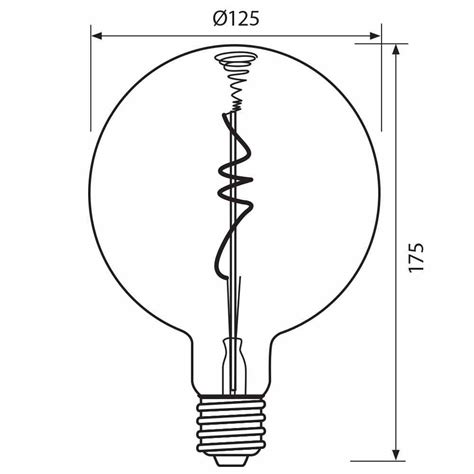 Led филамент лампа Flick Smoke Led ∙ Gfs125 ∙ 4w ∙ 100lm ∙ E27 ∙ 1800k